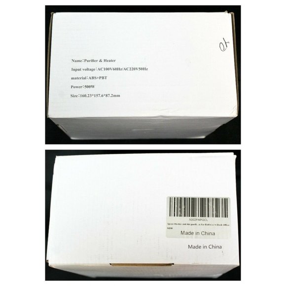 2-n-1 White Fan Space Heater and Air Purifier Small Portable Air Quality Heating - Picture 3 of 12